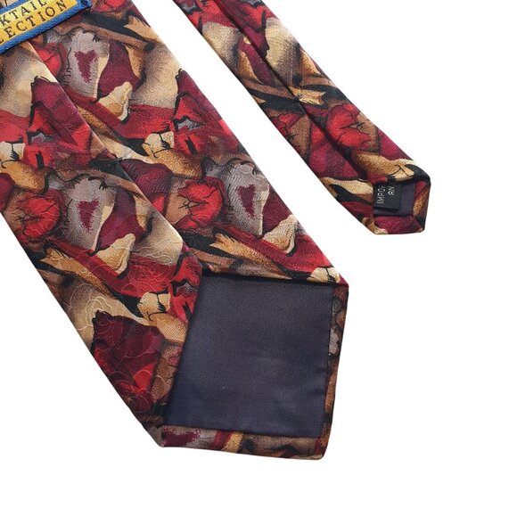 Vintage Cocktail Collection Men Necktie Designer All Silk Red Power Tie Gift - Picture 5 of 5